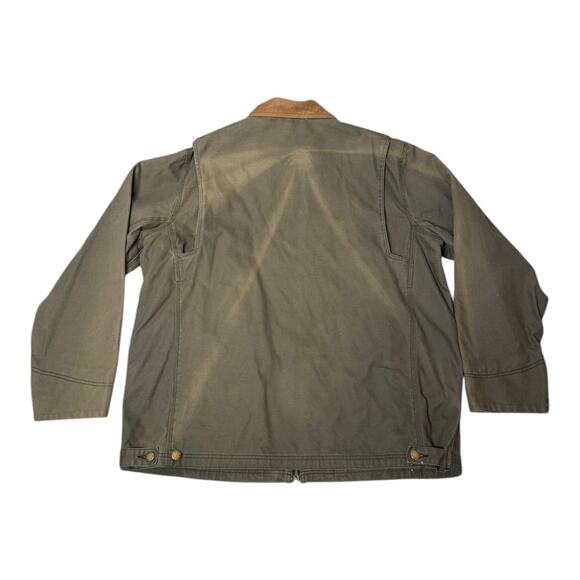 Dri-Duck Barn Jacket green canvan  & brown leather collar size XXL - Picture 11 of 11